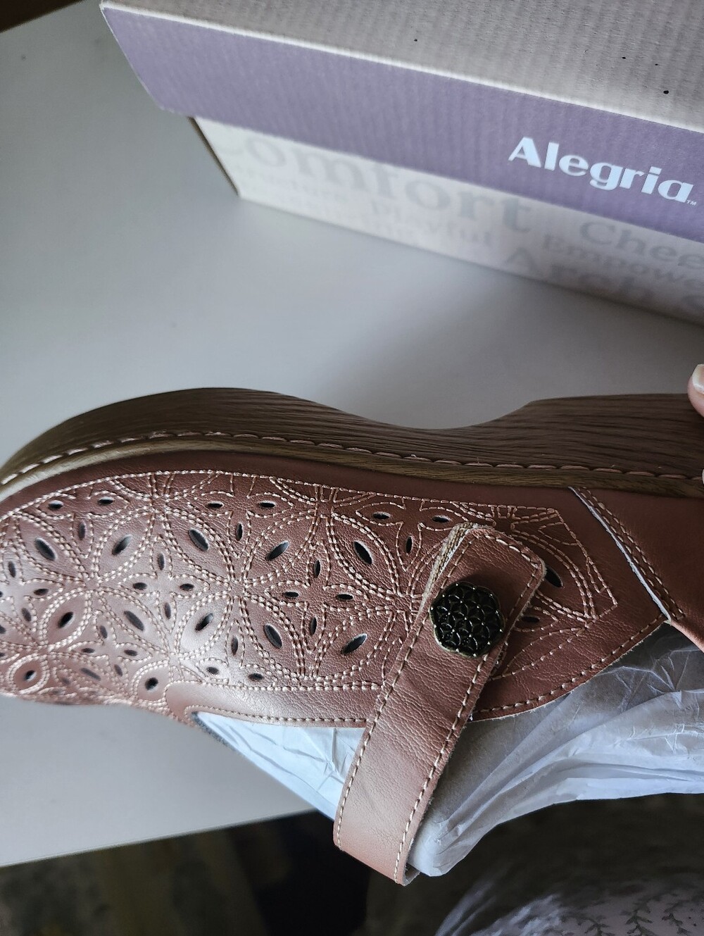 Alegria Women’s Dusty Rose Leather Mary Jane Clog Size 41 (10.5-11) NIB - Picture 5 of 7